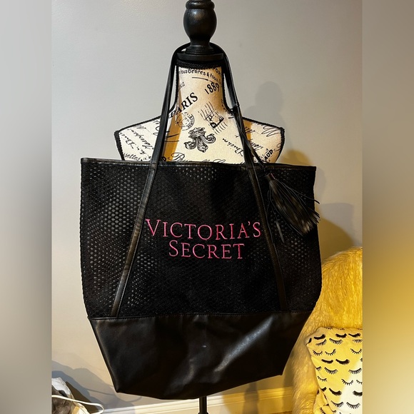 Victoria's Secret Handbags - Victoria's Secret Black and Pink Tote